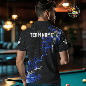 Personalized Grunge Las Vegas Flag Smoke Billiard Shirt For Men Custom 8 Ball Pool Team Jerseys TDM4288