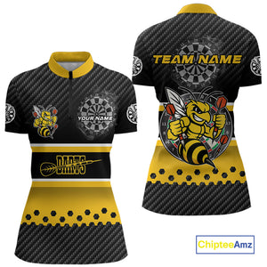 Yellow Black Darts Bee Custom Name Darts Shirts For Women, Funny Darts Apparel, Best Darts Gifts TDM4918