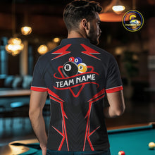 Load image into Gallery viewer, Billiard Jerseys For Men Custom Polo &amp; 1/4 Zip Billiard Team Shirt, 8 Ball &amp; 9 Ball Pool Shirt|Red TDM3830