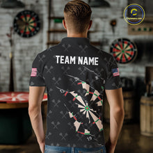 Load image into Gallery viewer, Personalized Scratch Darts Shirt For Men Custom Darts Jersey Team Polo &amp; Quarter Zip |Black TDM5868