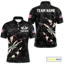 Load image into Gallery viewer, Personalized Scratch Darts Shirt For Men Custom Darts Jersey Team Polo &amp; Quarter Zip |Black TDM5868