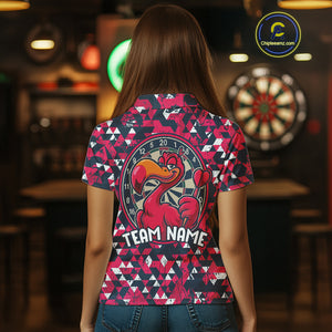 Funny Geometric Grunge Flamingo Dart Shirts For Women Custom Darts Jerseys Outfits, Darts Gifts TDM3963
