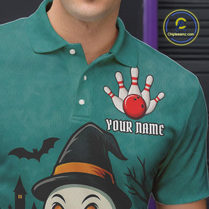 Funny Ghostly Beer Bowling Halloween Shirt For Men Custom Bowling Team Jersey Outfit TDM4945