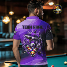 Load image into Gallery viewer, Personalized Purple Pool Ball Shark Billiard Shirts For Men Custom Team League Billiard Jerseys TDM3842