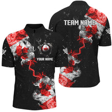 Load image into Gallery viewer, Personalize Grunge Canada Flag Smoke Billiard Shirts For Men, Patriotic Billiard Jerseys Uniform TDM2162