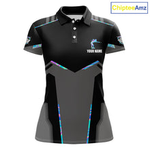 Load image into Gallery viewer, Holographic 8 Ball Billiard Jersey For Women Custom Polo &amp; 1/4 Zip Billiard Shirts, Pool Team Shirt TDM5882