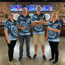 Load image into Gallery viewer, Personalized Blue Dartboard Icy Darts Shirt For Women Custom Darts Jersey Team Polo &amp; 1/4 Zip TDM5682