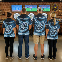 Load image into Gallery viewer, Personalized Blue Dartboard Icy Darts Shirt For Women Custom Darts Jersey Team Polo &amp; 1/4 Zip TDM5682