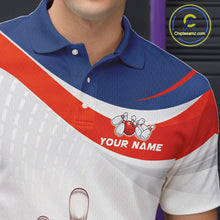 Load image into Gallery viewer, Personalized Bowling Polo &amp; 1/4 Zip For Men Custom Bowling Tournament Team Jersey TDM6296