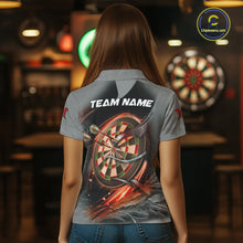 Load image into Gallery viewer, Personalized Wolf Lightning Darts Shirt For Women, Darts Team Jersey Polo &amp; 1/4 Zip |Orange TDM6304