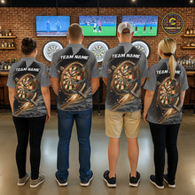 Load image into Gallery viewer, Personalized Eagle Lightning Darts Shirt For Men, Darts Team Jersey Polo &amp; 1/4 Zip |Gold TDM6306
