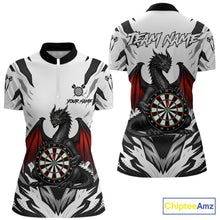 Load image into Gallery viewer, Personalized Dragon Darts Jersey For Women Custom Darts Polo &amp; Quarter Zip Team Shirts |Red TDM6310