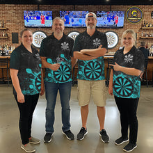 Load image into Gallery viewer, Turquoise Dartboard Splatter Smoke Darts Shirt For Women Custom Darts Team Jersey Polo &amp; 1/4 Zip TDM6504