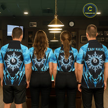 Load image into Gallery viewer, Black And Blue 8 Ball Pool Ice Billiard Shirt For Men, Funny Pool Team Jersey Polo &amp; 1/4 Zip TDM6338