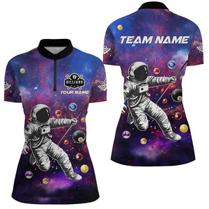 Personalized Galaxy Astronaut Billiard Balls 3D Printed Shirt For Women Custom Funny Billiard Apparel TDM2016