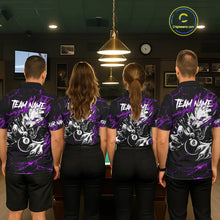 Load image into Gallery viewer, Personalized Thunder Lightning Wolf Billiard Shirts For Women Custom Billiard Team Jerseys |Purple TDM5467