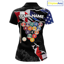 Load image into Gallery viewer, Custom Grunge American Flag Billiard Shirt For Women, Patriotic Pool Team Jersey Polo &amp; 1/4 Zip TDM5927