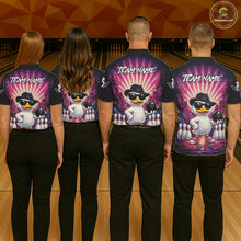 Load image into Gallery viewer, Pink Funny Duck Bowling Jersey For Men Custom Graffiti Bowling Shirt Team Polo &amp; 1/4 Zip Shirt TDM6094