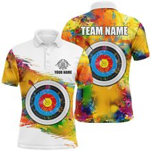 Load image into Gallery viewer, Colorful 3D Target Archery Men Polo &amp; Quarter-Zip Shirt Custom Archery Jerseys Attire For Archer TDM1621