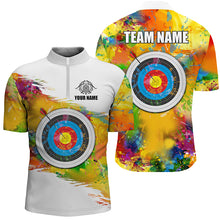 Load image into Gallery viewer, Colorful 3D Target Archery Men Polo &amp; Quarter-Zip Shirt Custom Archery Jerseys Attire For Archer TDM1621