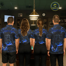 Load image into Gallery viewer, Blue 8 Ball Panther Fire Billiard Shirt For Women Custom Pool Team Shirt, Billiard League Jersey TDM5484