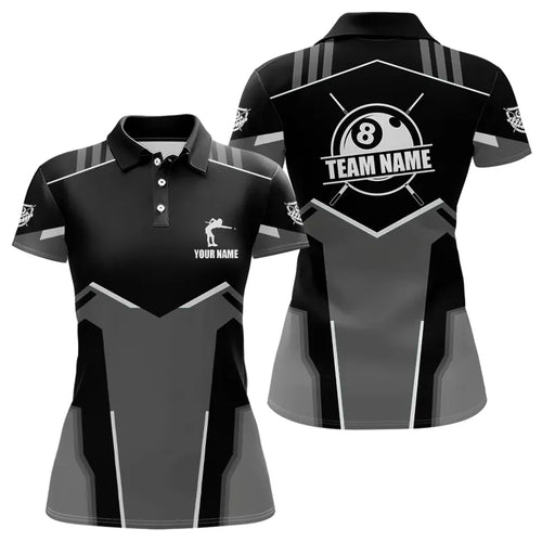 Billiard Jerseys For Women Custom Polo & Quarter-Zip Billiard Shirts, Team Pooler Short Sleeve |White TDM3742