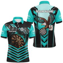 Load image into Gallery viewer, Personalized Turquoise Dartboard Light Custom Eagle Darts Shirts For Men, Darts Apparel Jerseys TDM2050