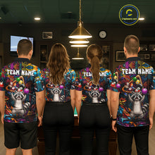 Load image into Gallery viewer, Colorful Billiard Jersey Custom Funny Raccoon Graffiti Billiard Polo &amp; Quarter Zip Shirts For Women TDM6565