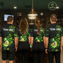 Load image into Gallery viewer, Green Luckiest Shamrock 8 &amp; 9 Ball Billiard Shirt For Men Custom St Patrick Day Pool Team Jersey TDM5780