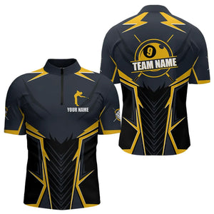 9 Ball Billiard Jerseys For Men Custom Polo & Quarter-Zip Billiard Team Shirts, 9 Ball Pool Shirt TDM3615