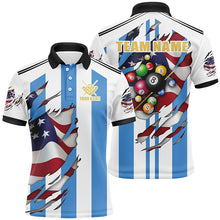 Load image into Gallery viewer, Grunge US Argentina Flag 3D Billiard Balls Pool Shirts For Men Custom Patriotic Billiard Jerseys TDM2074