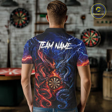 Load image into Gallery viewer, Blue And Red Thunder Lightning Dragon Darts Shirt For Men Custom Darts Team Jersey Polo &amp; 1/4 Zip TDM6577