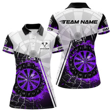 Load image into Gallery viewer, Custom Break Glass Purple Darts Shirt With Pocket Option For Women, Darts Jersey TDM3774