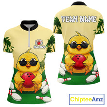 Load image into Gallery viewer, Custom Cute Chicken Summer Bowling Shirts For Women, Funny Bowling Team Jersey Polo &amp; 1/4 Zip TDM6591