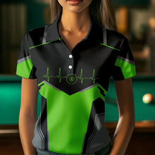 Load image into Gallery viewer, Personalized Billiard 8 Ball Wings Short Sleeve Women'S Shirts, Billiard Jerseys Tournament |Green TDM3489
