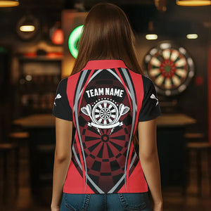 Personalized Black And Red Dartboard Pattern Dart Shirts For Women Custom Dart Jerseys Team Uniform TDM3651