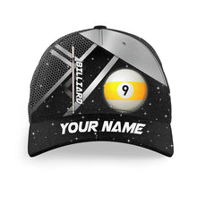 Load image into Gallery viewer, Personalized 9 Ball Pool Black Billiard Cap Hats For Pooler Custom 3D Printed Billiard Baseball Caps TDM2120