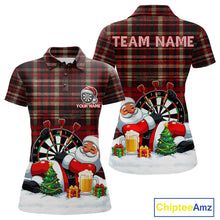 Load image into Gallery viewer, Funny Christmas Santa Womens Dart Shirts Custom Xmas Dart Jersey, Gifts For Dart Players TDM5130
