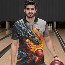 Load image into Gallery viewer, Personalized Dragon And Fire Bowling Shirts Polo &amp; 1/4 Zip For Men, Dragon Bowling Team Jerseys TDM3659