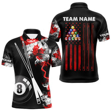 Load image into Gallery viewer, Personalized Canada Flag Smoke 8 Ball Pool Billiard Shirt For Men, Patriotic Billiard Team Jersey TDM3660