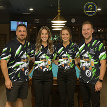 Load image into Gallery viewer, Custom Green Funny Duck 8 Ball Pool Billiard Shirt For Women, Billiard Team Jersey Polo &amp; 1/4 Zip TDM6451