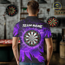 Load image into Gallery viewer, Personalized Purple Darts Polo &amp; 1/4 Zip For Men Custom Thunder Lightning Darts Team Jersey TDM6218