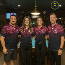 Load image into Gallery viewer, Black And Red Camo US Flag 8 Ball Billiard Shirt For Men Custom Pool Team Jersey Polo &amp; 1/4 Zip TDM5994