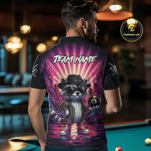 Load image into Gallery viewer, Funny Raccoon 8 Ball Billiard Shirt For Men Custom Pink Graffiti Pool Jersey Team Polo &amp; 1/4 Zip TDM5998