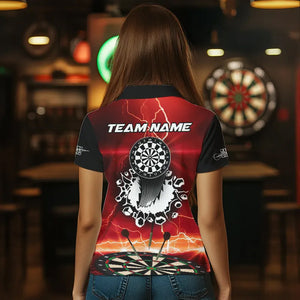 Custom Funny Lightning Dart Shirt With Pocket Option For Women, Darts Jersey TDM3673