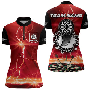 Custom Funny Lightning Dart Shirt With Pocket Option For Women, Darts Jersey TDM3673