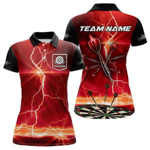 Customized Lightning Dart Shirt With Pocket Option For Women, Red Dart Jersey TDM3674