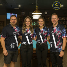 Load image into Gallery viewer, US Flag Smoke 8 Ball Billiard Shirt For Men Custom Patriotic Pool Team Jersey Polo &amp; 1/4 Zip TDM6010