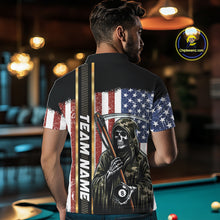 Load image into Gallery viewer, Camo Grim Reaper 8 Ball Billiard Shirt For Men Custom American Flag Pool Team Jersey Polo, 1/4 Zip TDM6246