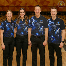 Load image into Gallery viewer, Blue Grim Reaper Bowling Shirt For Men Custom Lightning Team League Bowling Jersey Polo &amp; 1/4 Zip TDM5854